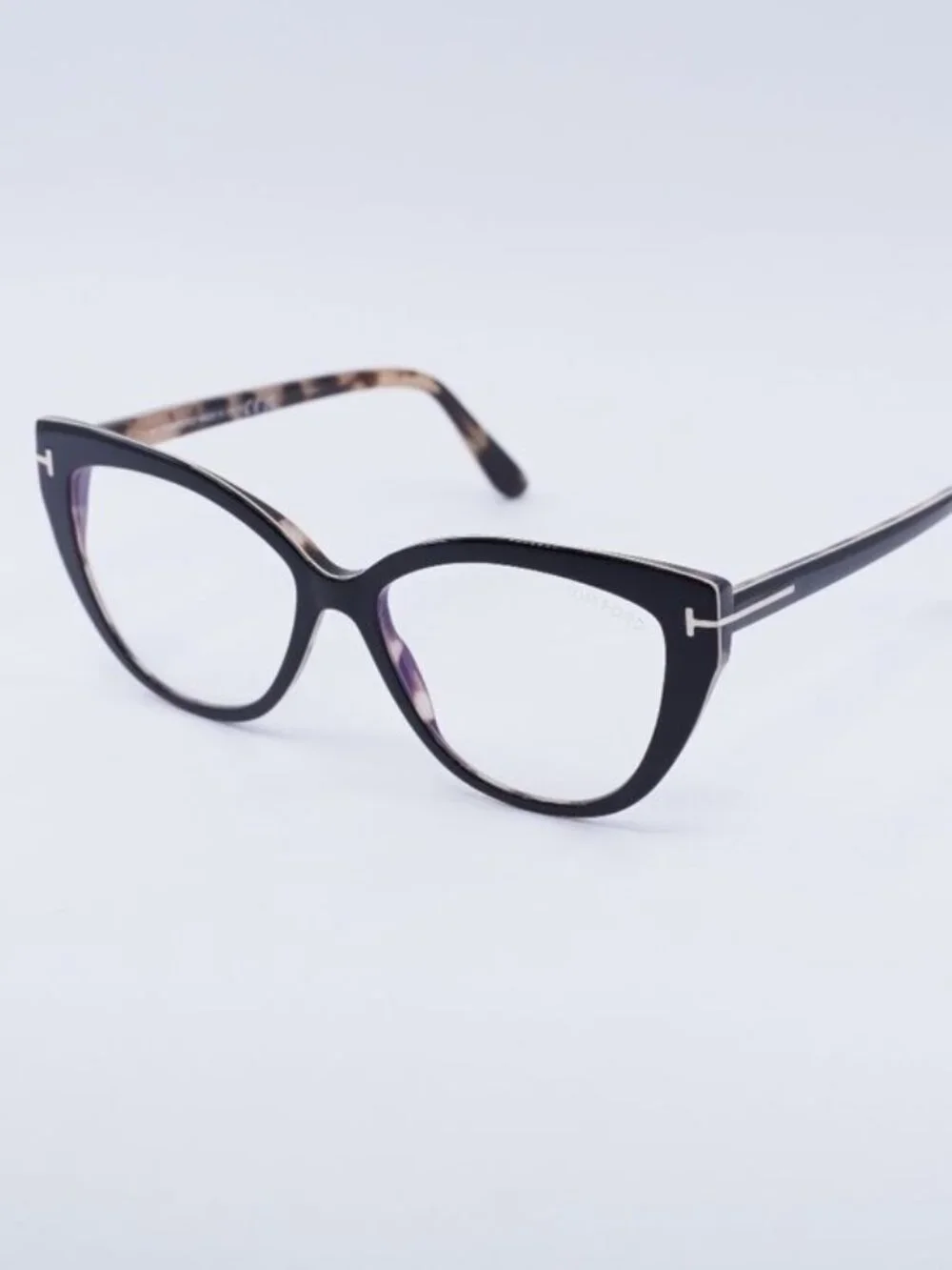 Tom Ford FT5673-B 005 Eyeglasses Black 54mm Cat Eye Frame, Blue Light Block